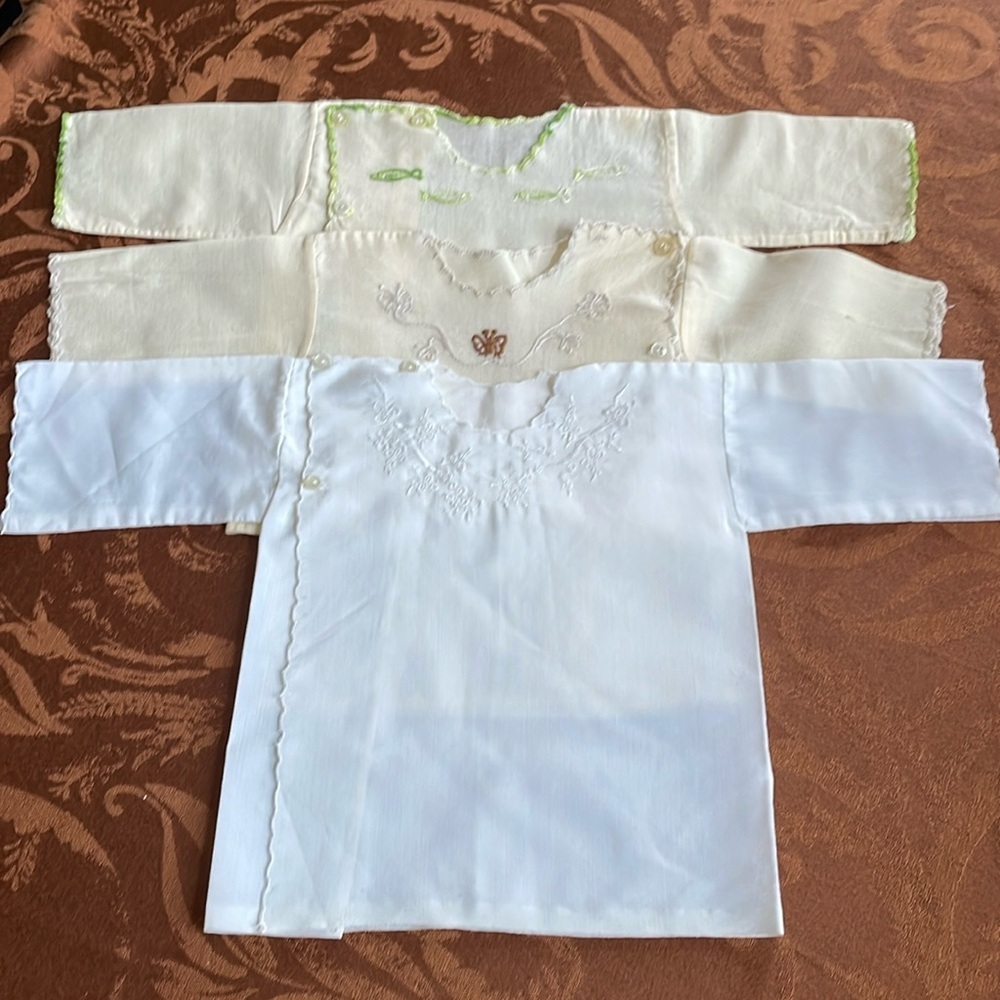 EUC Vintage Baby Embroidered Tops 0-3 months